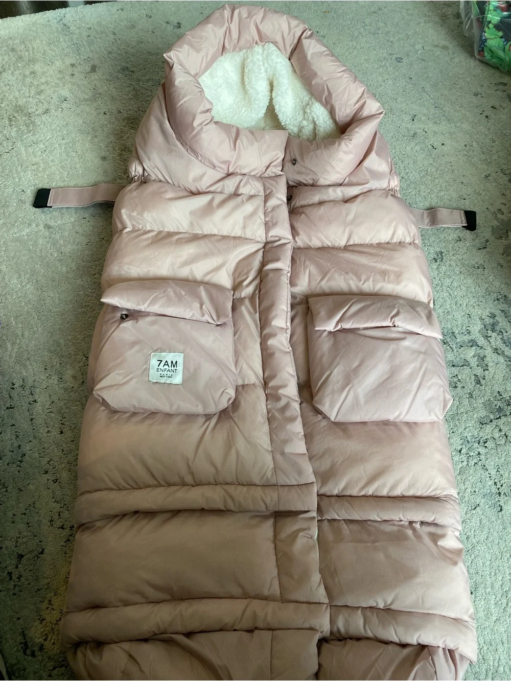 7 am Enfant Pink Puffer Baby Nest Sz 6M- 4T